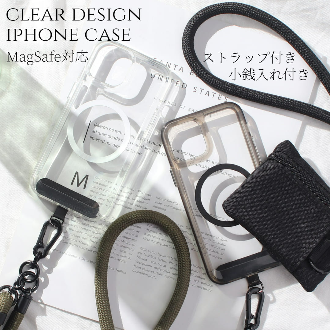 【サイズ／寸法 】 〜ショルダーストラップ〜 全長 130cm（ナスカン含む） 幅 1.0cm重さ 77g 〜マグセーフリング〜 直径 5.3cm 厚さ 0.1cm 〜小銭入れ〜 全長 10.0cm 